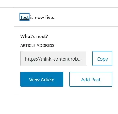 Image of changing from "Block" to "Article"